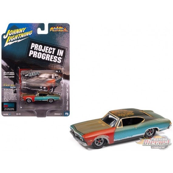 Chevelle Chevrolet 1968 couleur turquoise Tripoli - Projet en cours - Johnny Lightning 1/64 - JLSP404 B Passion Diecast