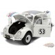 Volkswagen Beetle No.53 Herbie White with Stripes The Love Bug (1968) Movie with Extra Wheels - Jada - 1/24 - 37584