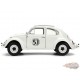 Volkswagen Beetle No.53 Herbie White with Stripes The Love Bug (1968) Movie with Extra Wheels - Jada - 1/24 - 37584
