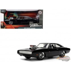 1970 Dodge Charger R/T Black "Furious 7" (2015) Movie "Fast & Furious" Series - Jada - 1/24 - 35423