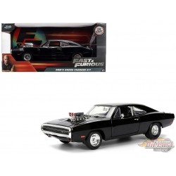 Dom's 1970 Dodge Charger R/T Black "F9" (2021) Movie "Fast & Furious" Series - Jada - 1/24 - 35424