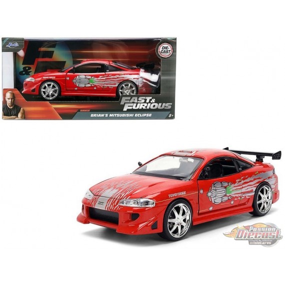 Mitsubishi Eclipse Red Graphics Remix The Fast and The Furious (2001) Fast Furious Series - Jada - 1/24 - 36815