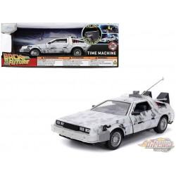 (Preorder) DeLorean Time Machine Brushed Frost Version Lights Back to the Future - Hollywood Rides Series - Jada - 1/24 - 36145