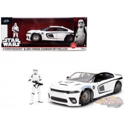 Star Wars Stormtrooper and 2021 Dodge Charger SRT Hellcat - White - Hollywood Rides - Jada - 1/24 - 36478