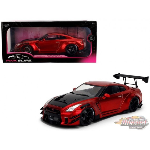 Nissan GT-R (R35) Liberty Walk Body Kit 2.0 Red Metallic - Pink Slips - Jada 1/18 - 36465 Passion Diecast 