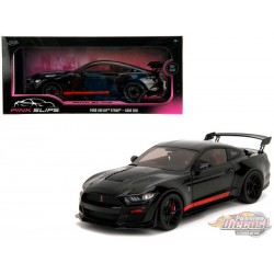 Shelby GT500 Code Red Noire avec bandes rouges - Pink Slips - Jada 1/18 - 36385 Passion Diecast 