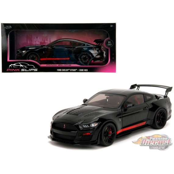 Shelby GT500 "Code Red" Black with Red Stripes - Pink Slips - Jada 1/18 - 36385 Passion Diecast 