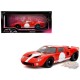 Ford GT40 MK1 Red with White Stripes and Graphics - Pink Slips - Jada 1/18 - 36381 Passion Diecast 