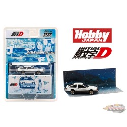 Initial D Toyota Sprinter Trueno (AE86) Takumi Fujiwara & Natsuki Mogi - Hobby Japan - 1:64 - HJDMD001F Passion Diecast