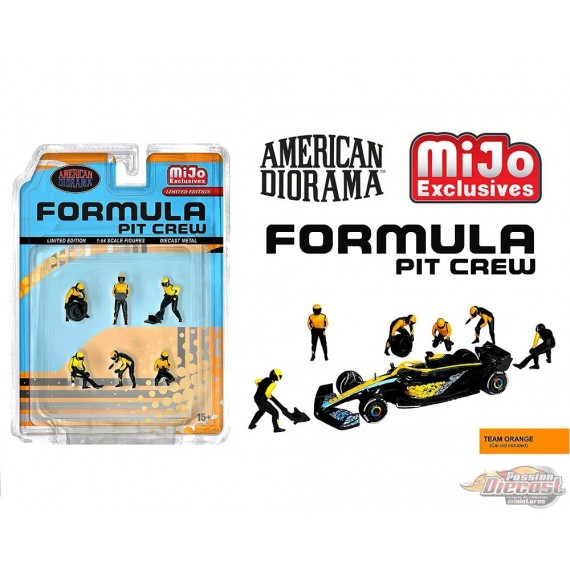 Figures Formula Pit Crew - Team Orange - American Diorama - 1/64 - AD-2441 Passion Diecast