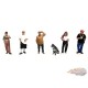 Figures Curbside Crowd Figures Set - 6 Piece metal set - American Diorama - 1/64 - AD-2429MJ Passion Diecast