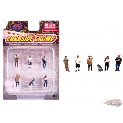 Figures Curbside Crowd Figures Set - 6 Piece metal set - American Diorama - 1/64 - AD-2429MJ Passion Diecast