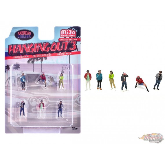 Figures Hanging Out 3 Figures Set - 6 Piece metal set - American Diorama - 1/64 - AD-2430MJ Passion Diecast