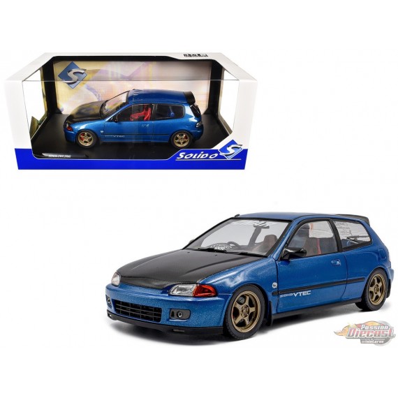 Honda Civic (EG6) Works 1991 Bleu - Solido - 1/18 - S1810406 - Passion Diecast 