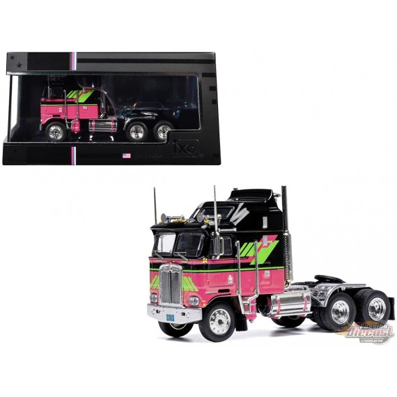1976 Kenworth K100 Aerodyne - Black and Pink - IXO Models - 1:64 - U64TR006 Passion Diecast