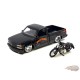 1993 Chevrolet 454SS Pick-Up & 2007 XL 1200N Nightster Harley-Davidson Bike Custom - Black - Maisto 1/24 - 32276 BLK