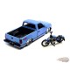 1993 Chevrolet 454SS Pick-Up & 2007 XL 1200N Nightster Harley-Davidson Bike Custom - Blue - Maisto 1/24 - 32276 CBL