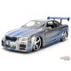 Fast & Furious 25th Anniversary  BRIAN's  Nissan Skyline GT-R 34 Brush Metal Finish -   Jada  1/24 -36818