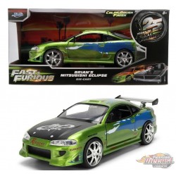Fast & Furious 25th Anniversary  Brian's 1995 Mitsubishi Eclipse -Brush Metal Finish -  Jada 1/24 -  36817