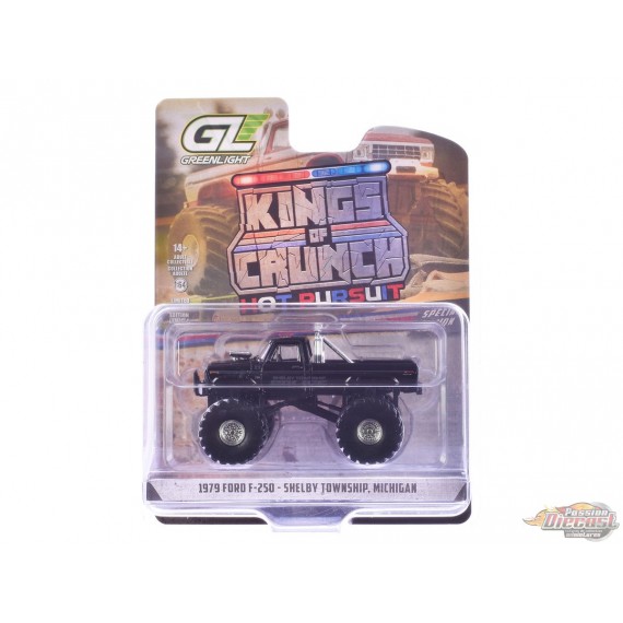 Shelby Township - 1979 Ford F-250 Monster Truck - Kings of Crunch - Edition Hot Pursuit - 1/64 Greenlight - 49170 B