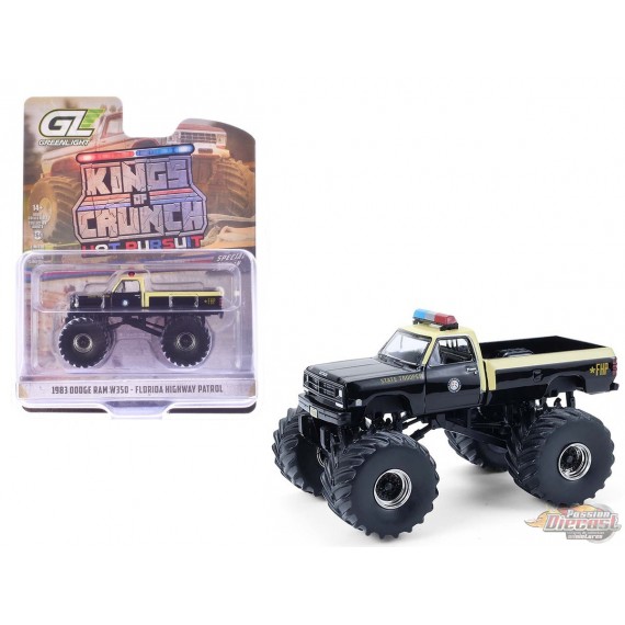 Florida Highway Patrol - 1983 Dodge Ram Monster Truck - Kings of Crunch - Hot Pursuit - 1/64 Greenlight - 49170 C