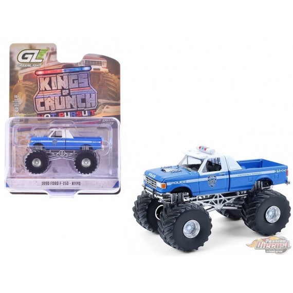 NYPD - 1990 Ford F-350 Monster Truck - Kings of Crunch - Edition Hot Pursuit - 1/64 Greenlight - 49170 E
