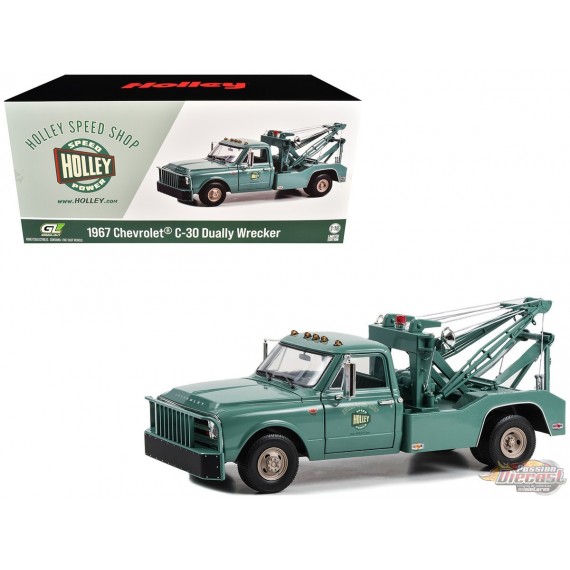 Camion de dépannage Chevrolet C-30 Dually 1967 Holley Speed ​​Shop - Greenlight 1/18 - 13682 Passion Diecast 
