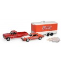 (Preorder) 1969 Ford F-250 and 1969 Chevrolet Z/28 Camaro - Racing Hitch & Tow Series 6 - 1/64 Greenlight - 31190 A