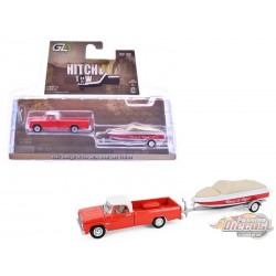 Dodge D-100 de 1967 avec bateau et remorque - Hitch & Tow Series 33 - 1/64 Greenlight - 32330 A