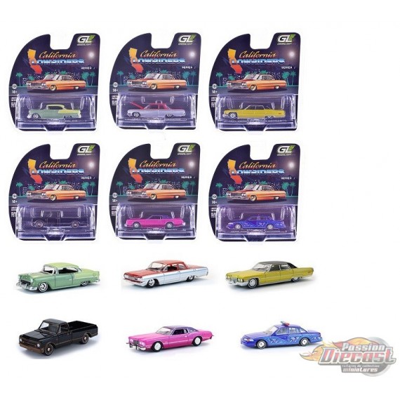 California Lowriders Series 7 Assortment - 1/64 Greenlight - 63080 Passion Diecast