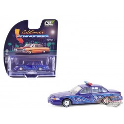 1992 Ford Crown Victoria Lowrider Blue - California Lowriders Series 7 - 1/64 Greenlight - 63080 F
