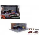 (Preorder) Jada Nano Hollywood Rides - Fast & Furious Diorama Han's Garage  avec 2 voitures et accessoires- Jada - 1/87 - 36403