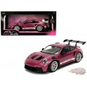 Porsche 911 GT3 RS Red Violet Metallic with White Stripes - Pink Slips - Jada 1/18 - 36469