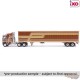1976 Kenworth K100 Aerodyne Semi Truck with Modern Trailker - Brown - IXO Models - 1:64 - U64TRTR003M