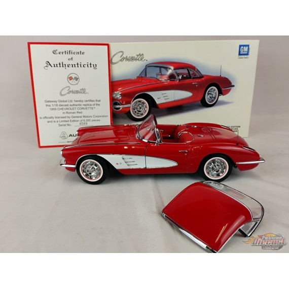 (Used)(Free shipping) 1959 CORVETTE CONVERTIBLE MILLENIUM (ROUGE) AUTOART 71141    Used
