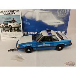 (Used)(Free shipping) 1989 Ford Mustang State Police Georgia (bleu/blanc) GMP 9061 Usagé