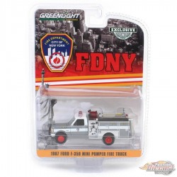CHASE CAR Camion de pompiers Ford F-350 Mini Pumper de 1987 FDNY - Hobby Exclusive - 1/64 Greenlight - 30550GR