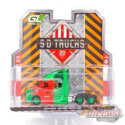 CHASE CAR Camion Mack Anthem 2019, cabine bleue avec flammes rouges - S.D Trucks Series 20 - 1/64 Greenlight - 45200 C