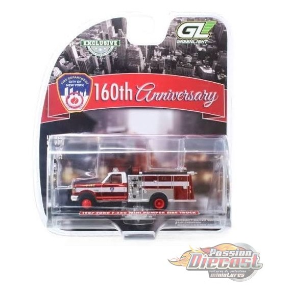 CHASE CAR Camion de pompiers Ford F-350 Mini Pumper de 1987 FDNY - Hobby Exclusive - 1/64 Greenlight - 30550GR