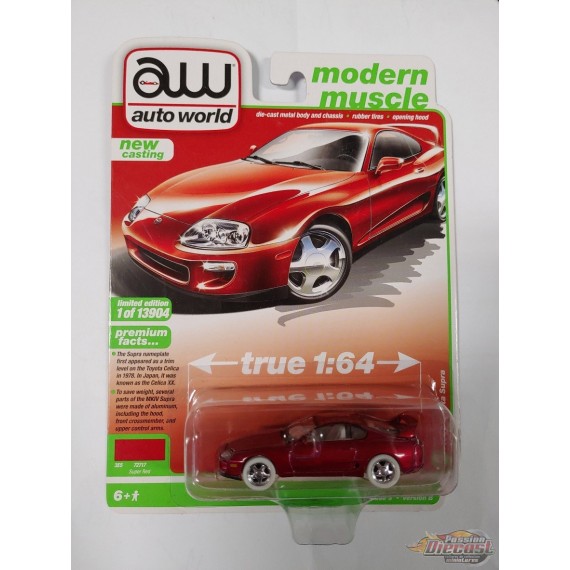 CHASE CAR 1994 Toyota Supra Super Red - Auto World 1/64 - AW64322GR