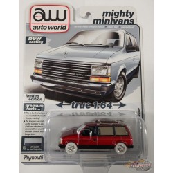 CHASE CAR Plymouth Voyager 1987 en Poly Bleu Glace et Poly Bleu Crépuscule - Auto World - 1/64 - AWSP197 AGR