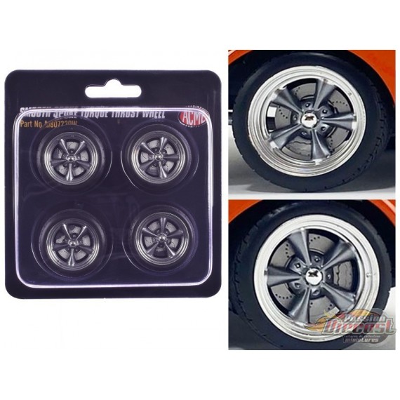 Ensemble de 4 roues et pneus Smooth Spoke Torque Thrust - ACME - 1/18 - A1807220W