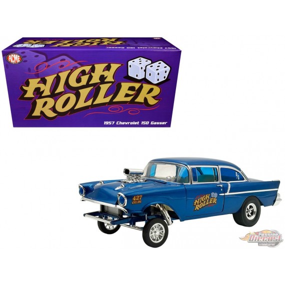 Chevrolet 150 Gasser High Roller de 1957 couleur bleu métallisé - ACME - 1/18 - A1807019