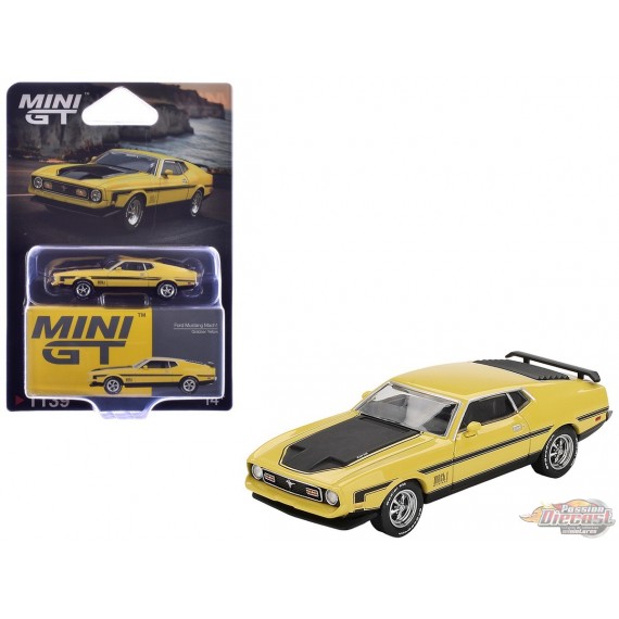 Ford Mustang Mach1 - Grabber Yellow - Mini GT - 1:64 - MGT01139 Passion Diecast