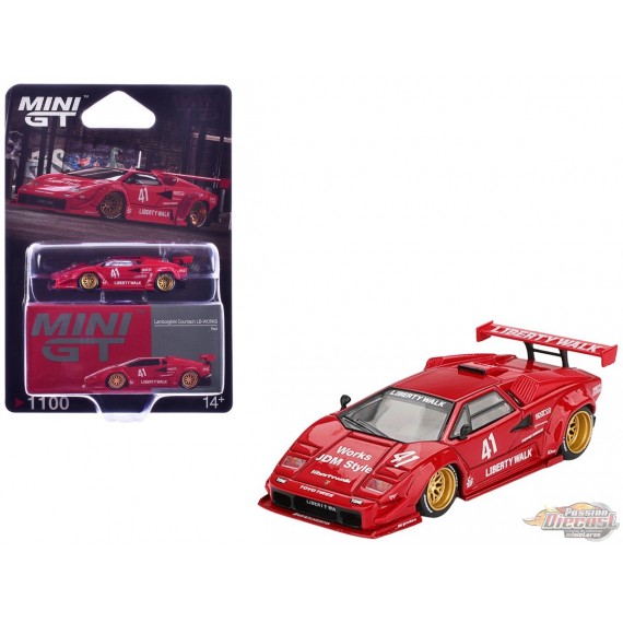 Lamborghini Countach LB-WORKS - Red - Mini GT - 1:64 - MGT01100 Passion Diecast