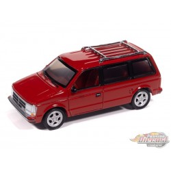 1989 Dodge Caravan Turbo Solid Red - 2025 Premium Release 3 Version A - Auto World - 1/64 - AW64522 A C