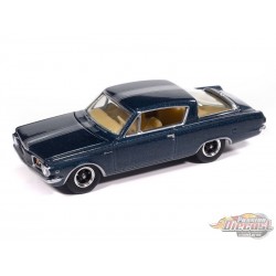 1965 Plymouth Barracuda Dark Blue Poly Silver - 2025 Premium Release 3 Version B - Auto World - 1/64 - AW64522 B D
