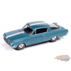 Plymouth Barracuda 1965 Turquoise & bande blanc - 2025 Premium Release 3 Version A - Auto World - 1/64 - AW64522 A D