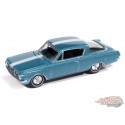 (Preorder) Plymouth Barracuda 1965 Turquoise & bande blanc - 2025 Premium Release 3 Version A - Auto World - 1/64 - AWSP207 A