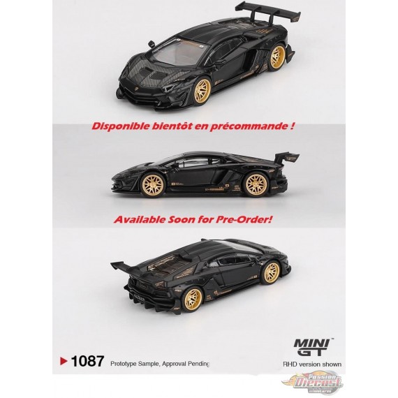 LB-WORKS Lamborghini Aventador Limited Edition - Matte Noir - Mini GT - 1:64 - MGT01087 Passion Diecast